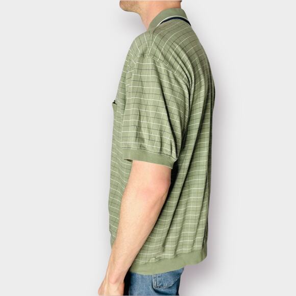 90s Harbor Bay‎ Green Checkered Collared Top - Picture 4 of 5
